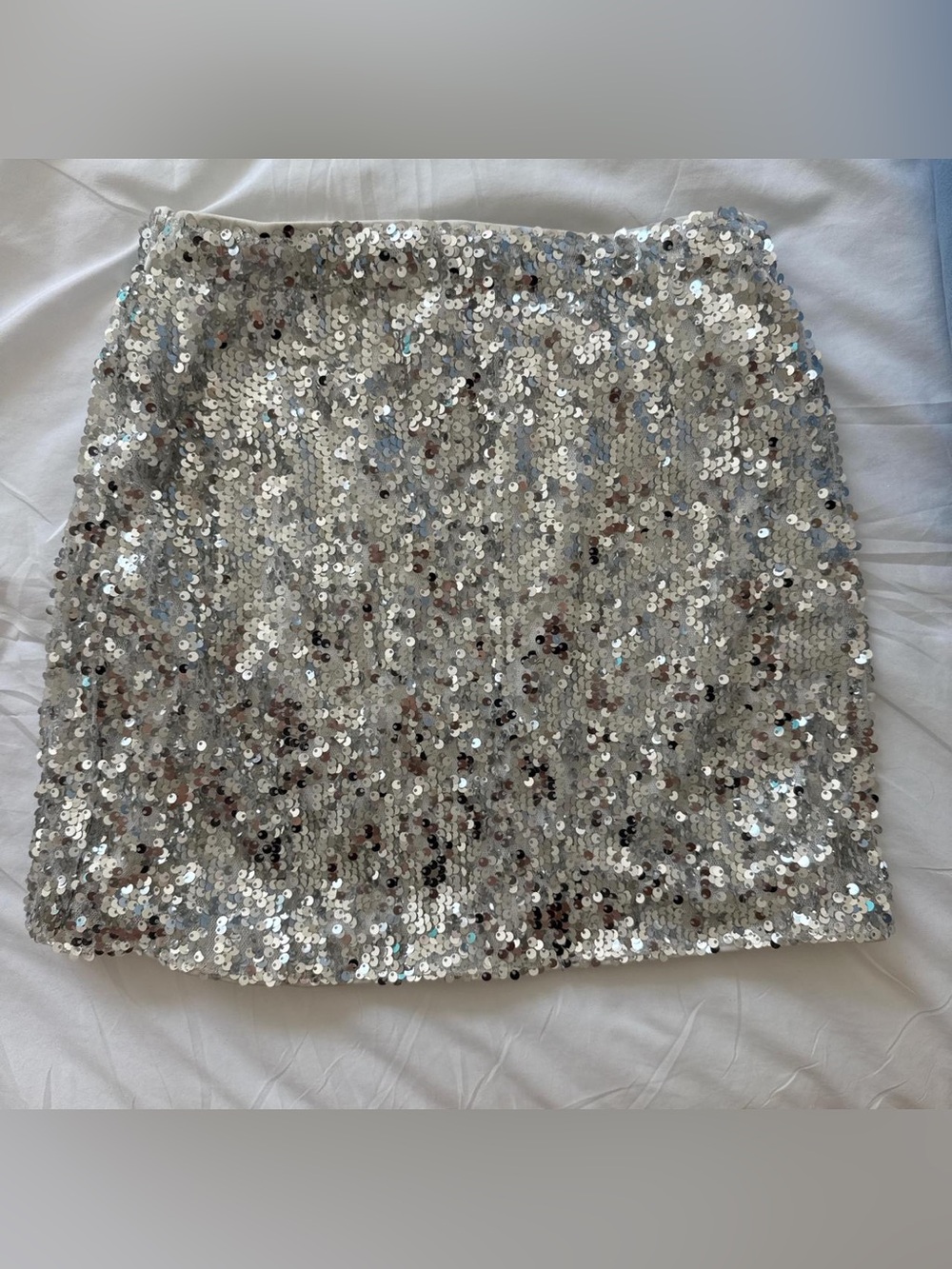Silver Sequin Mini Skirt - Women - Picture 1 of 1